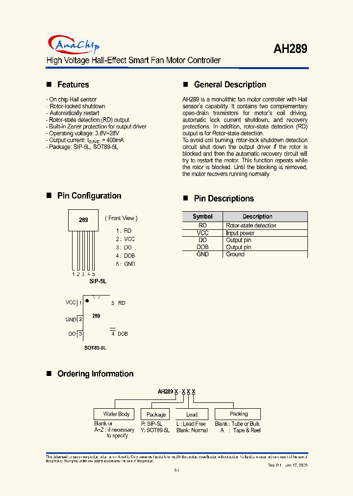 AH289ZPL_736317.PDF Datasheet