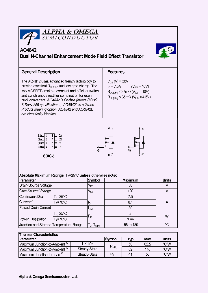 AO4842_650500.PDF Datasheet