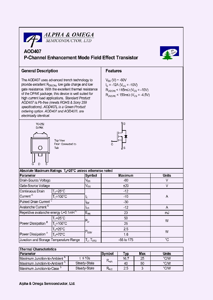 AOD407_757692.PDF Datasheet