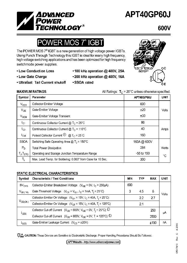 APT40GP60J_644380.PDF Datasheet