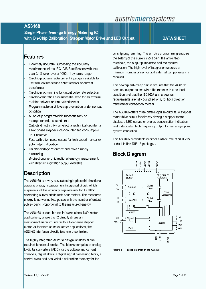 AS8168_639103.PDF Datasheet Download --- IC-ON-LINE