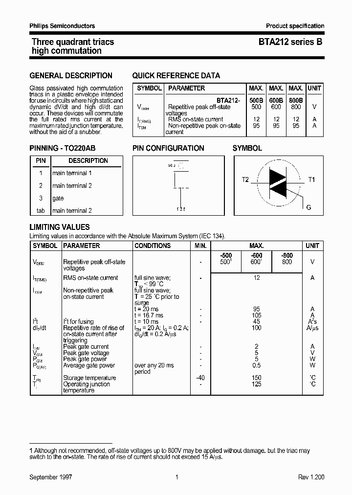 BTA212-600B_561007.PDF Datasheet Download --- IC-ON-LINE