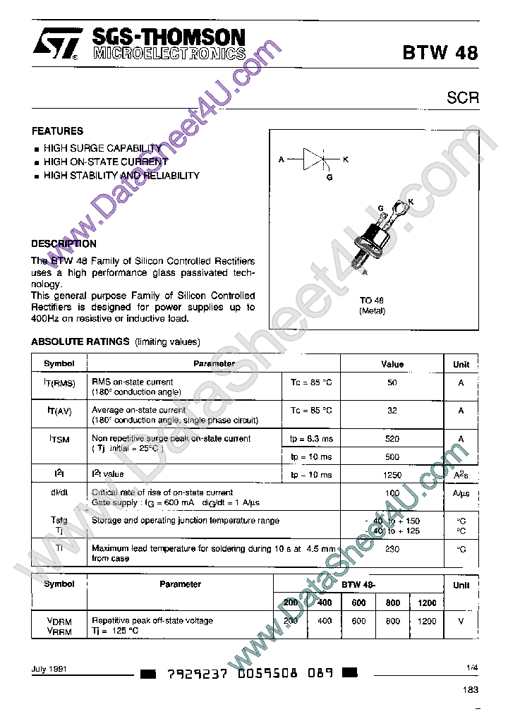 BTW48_779949.PDF Datasheet