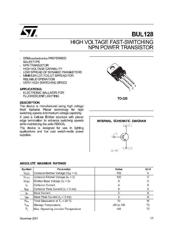 BUL12801_738066.PDF Datasheet