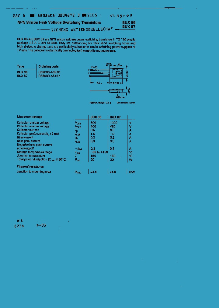 BUX87_713003.PDF Datasheet