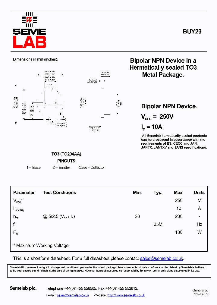 BUY23_631130.PDF Datasheet
