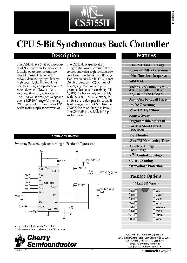 CS5155HGD16_40827.PDF Datasheet Download --- IC-ON-LINE