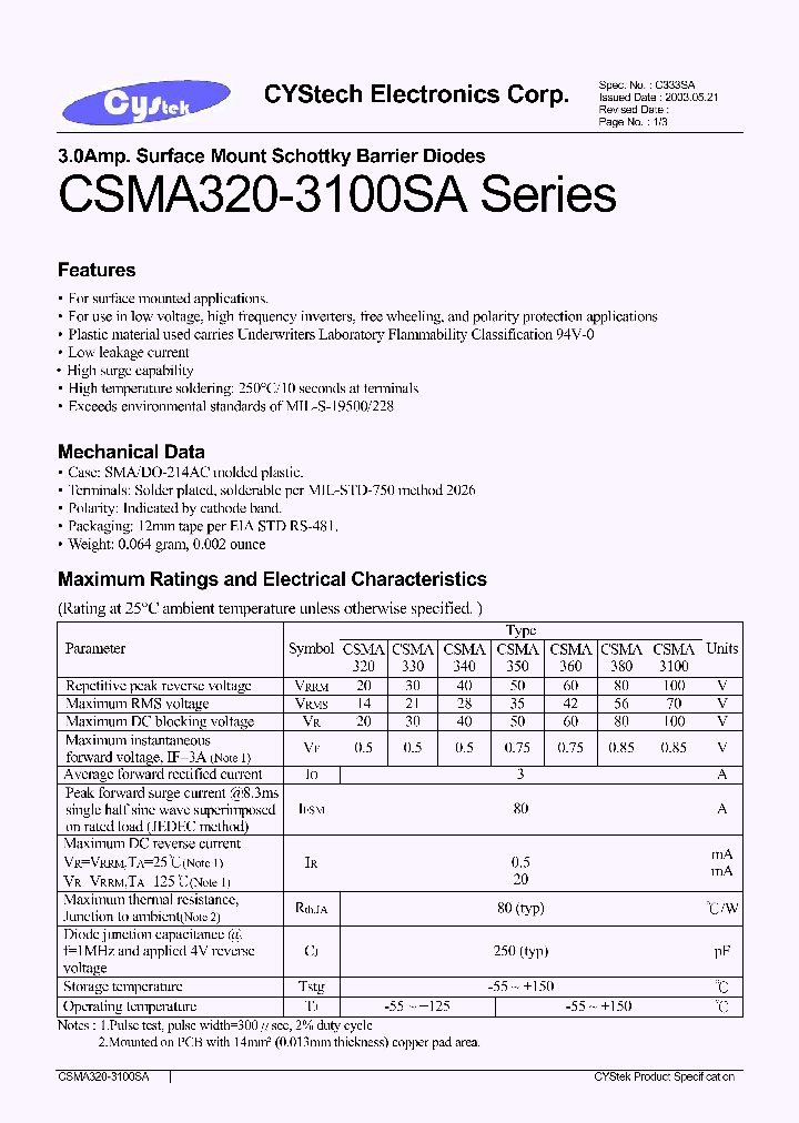 CSMA320-3100SA_609037.PDF Datasheet