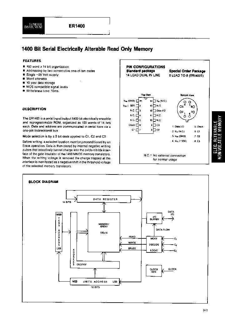 説明書付 開封すみ ER1400_618662.PDF Datasheet Download --- IC-ON-LINE