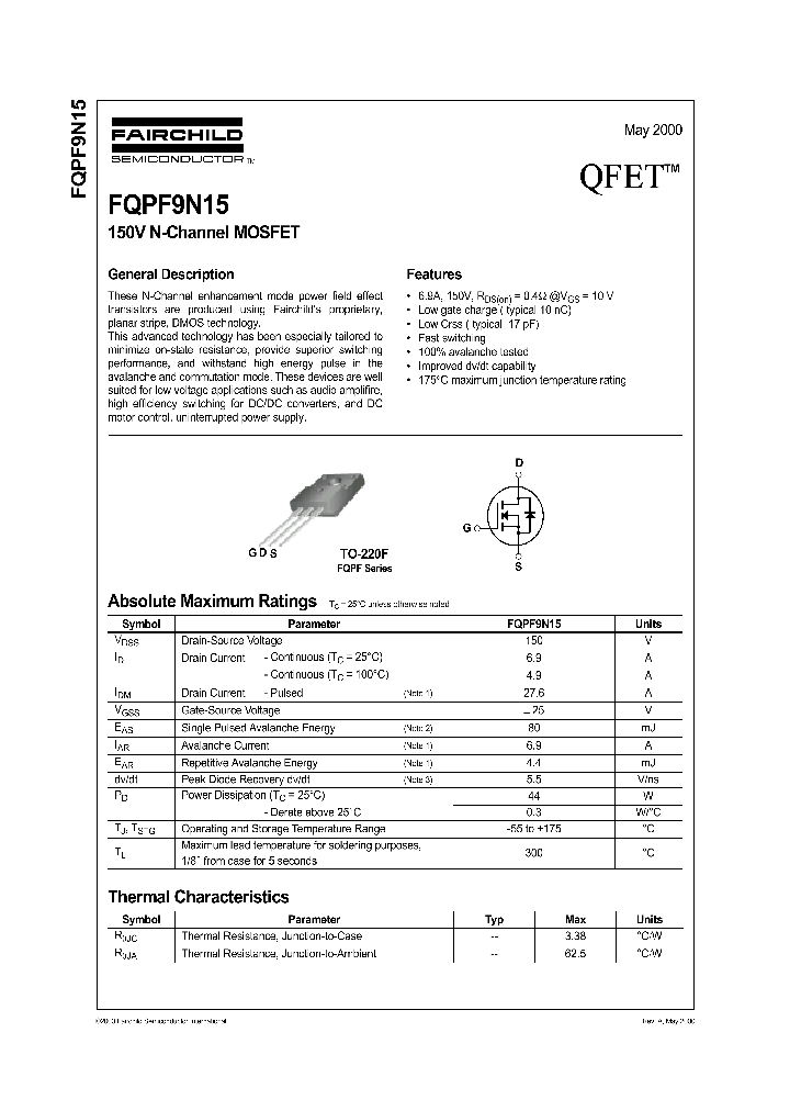 FQPF9N15_581169.PDF Datasheet