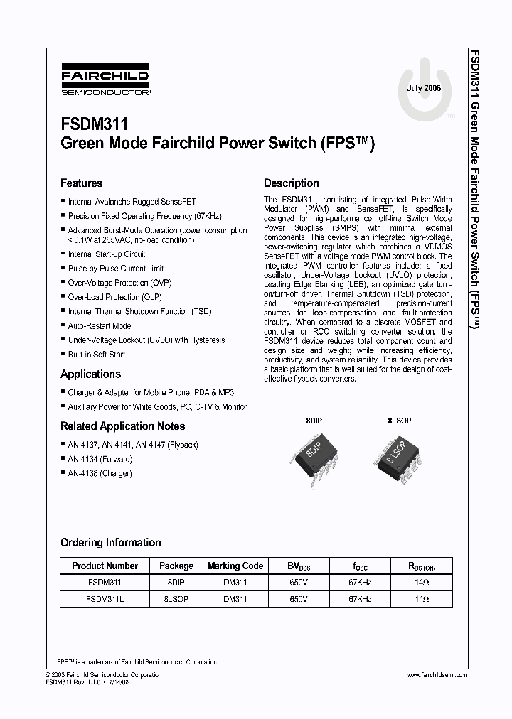 FSDM31106_732307.PDF Datasheet