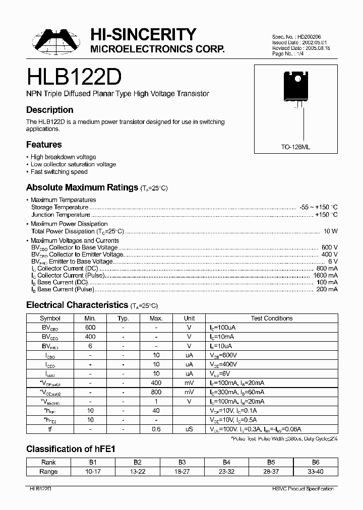 HLB122D_618580.PDF Datasheet