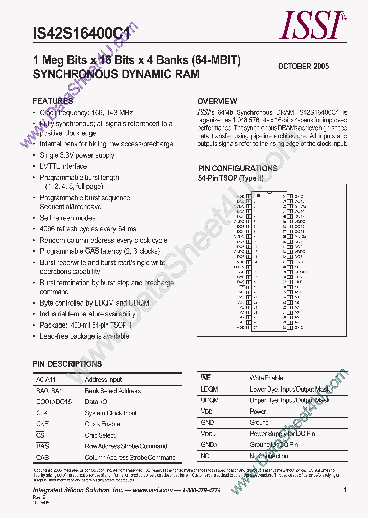 IS42S16400C1_661508.PDF Datasheet