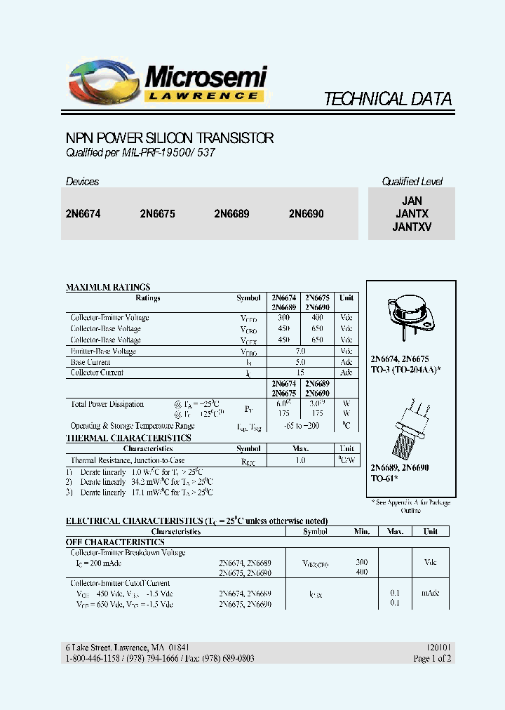 JANTX2N6689_399008.PDF Datasheet