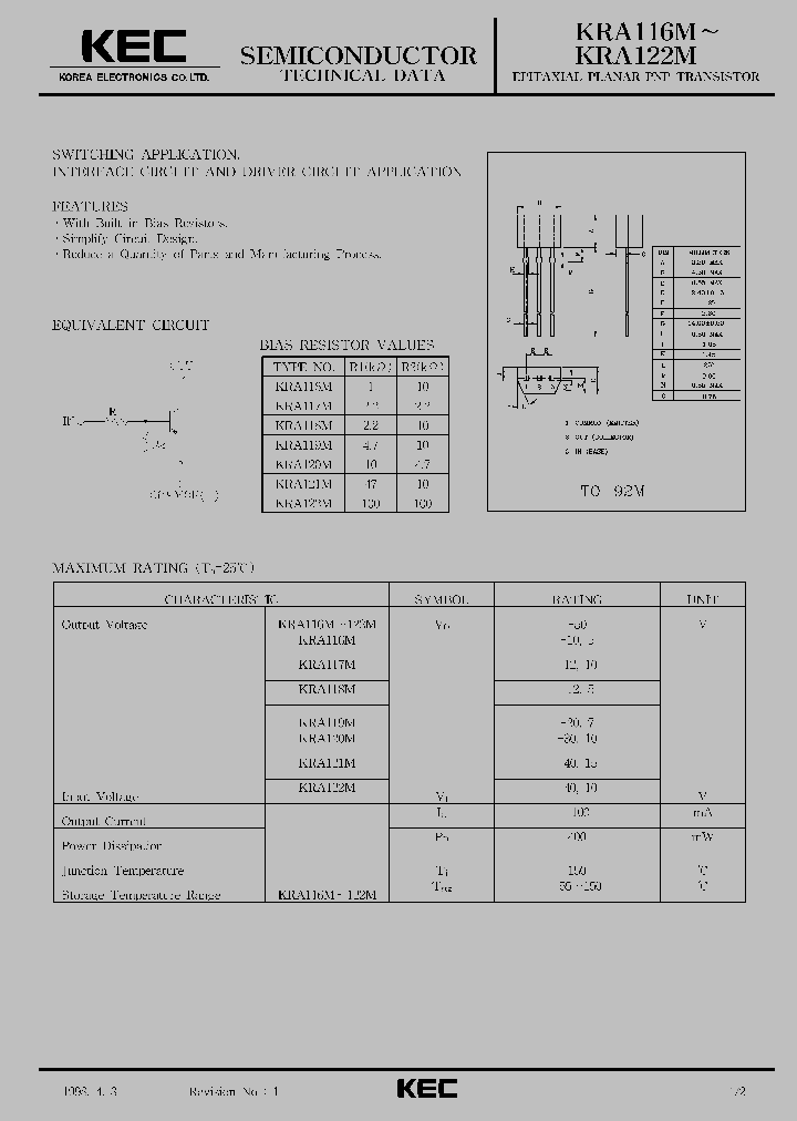 KRA116_146090.PDF Datasheet