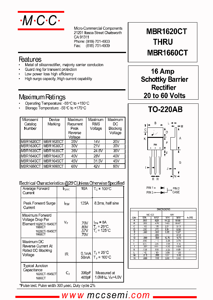 MBR1660CT_155921.PDF Datasheet