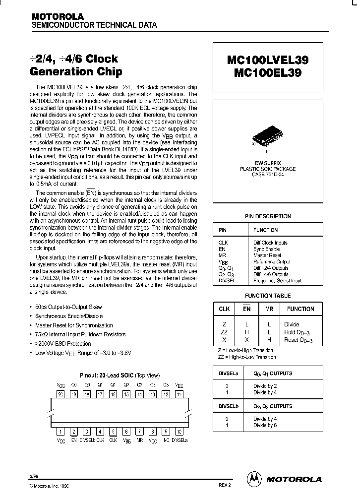 MC100LVEL39_84930.PDF Datasheet