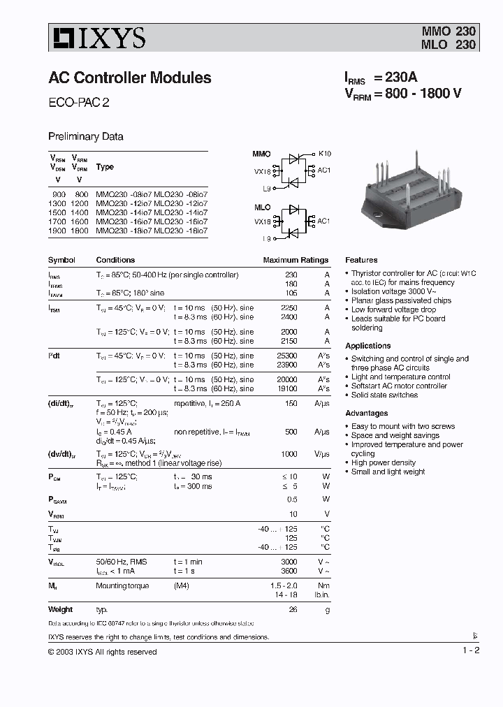 MMO230_613009.PDF Datasheet