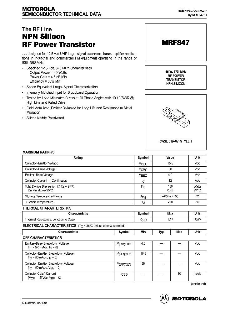 MRF847_560778.PDF Datasheet