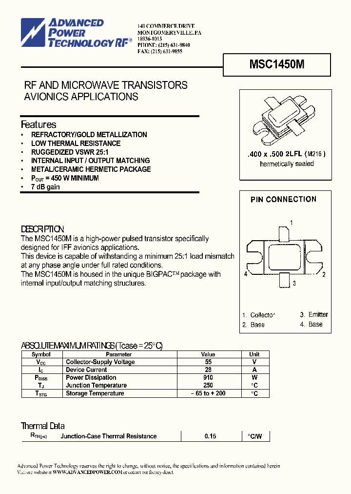 MSC1450M_647560.PDF Datasheet Download --- IC-ON-LINE