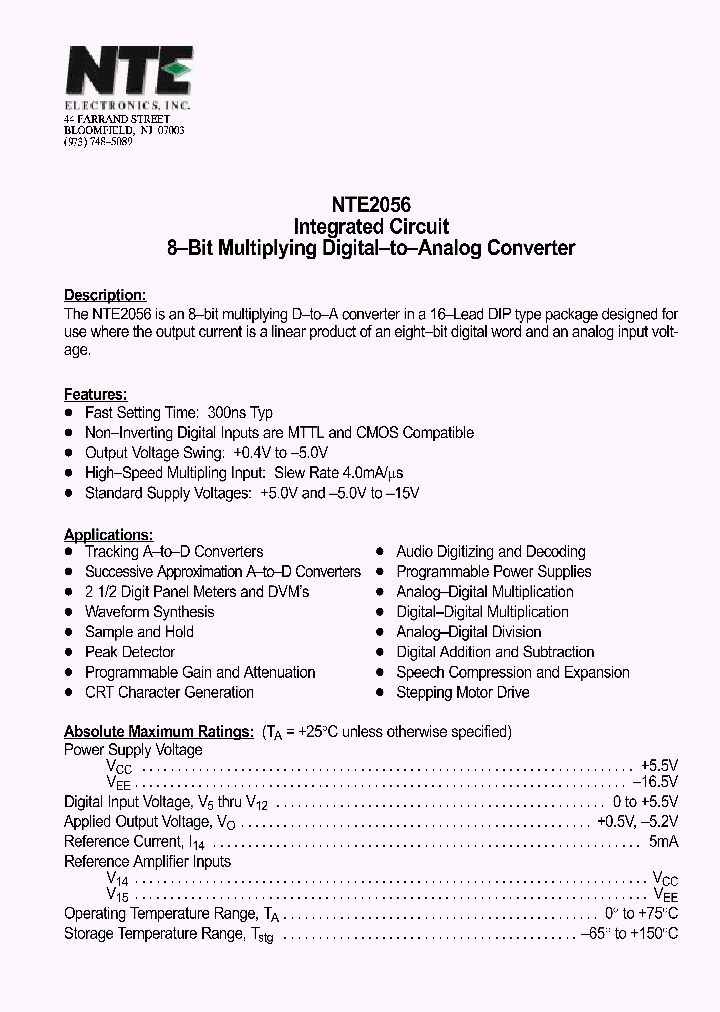 NTE2056_614395.PDF Datasheet