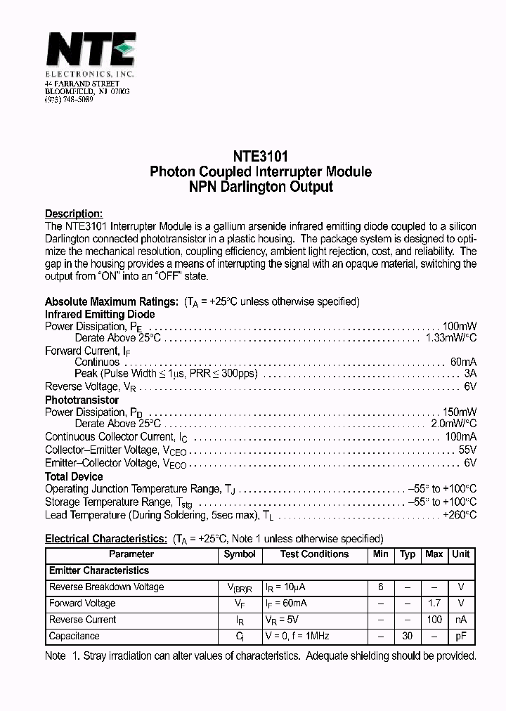 NTE3101_69911.PDF Datasheet