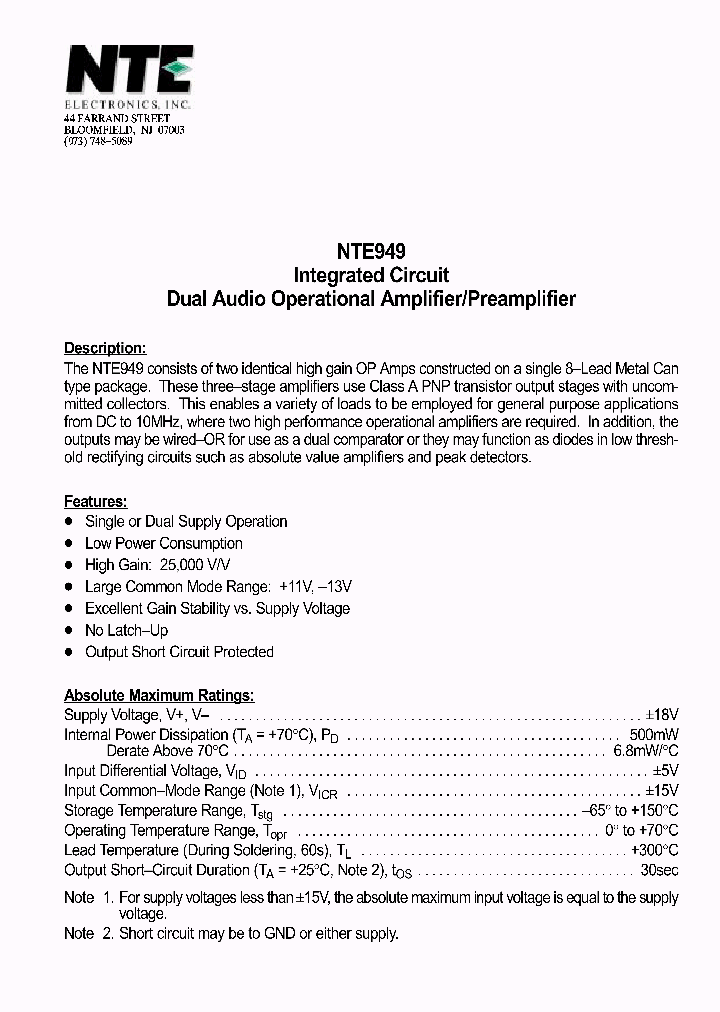 NTE949_646881.PDF Datasheet