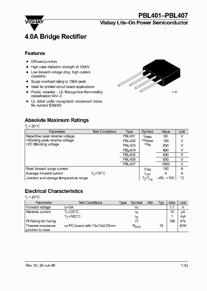 PBL405_199877.PDF Datasheet Download --- IC-ON-LINE