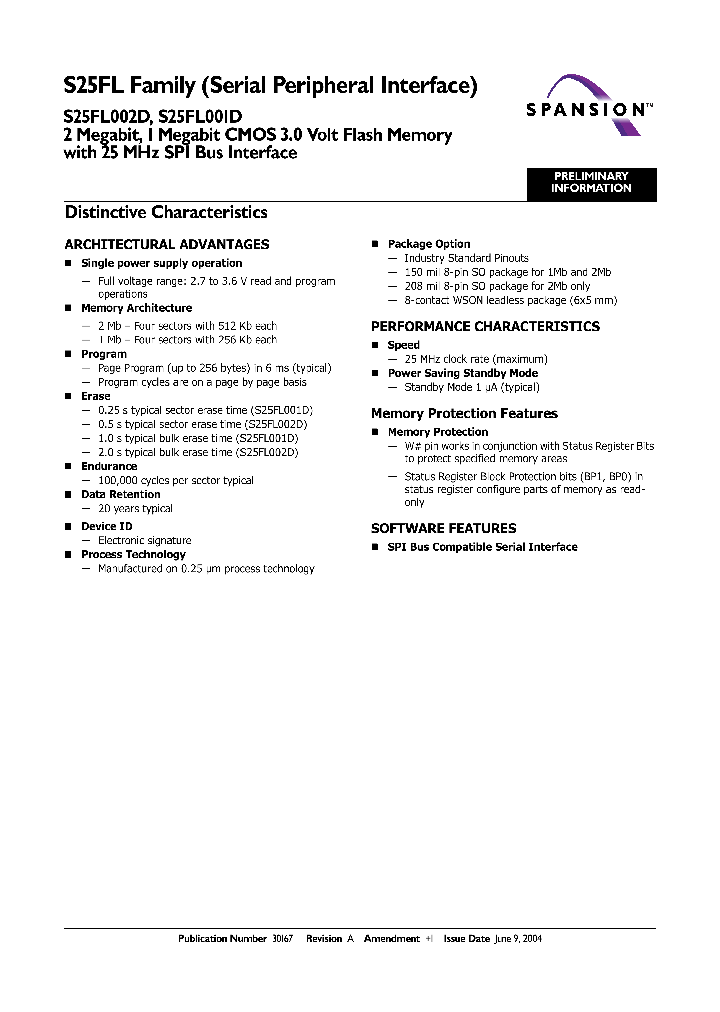 S25FL001D0FNAI013_608501.PDF Datasheet