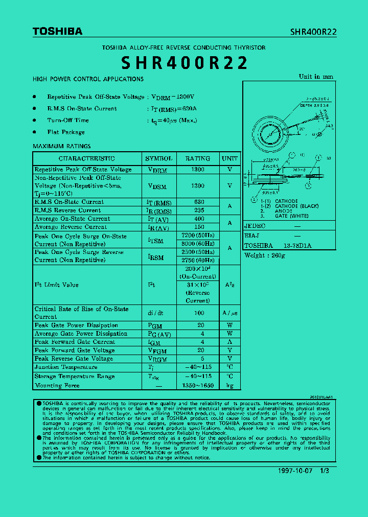 SHR400R22_773348.PDF Datasheet
