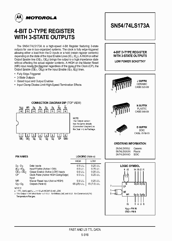 SN54LS173J_778280.PDF Datasheet