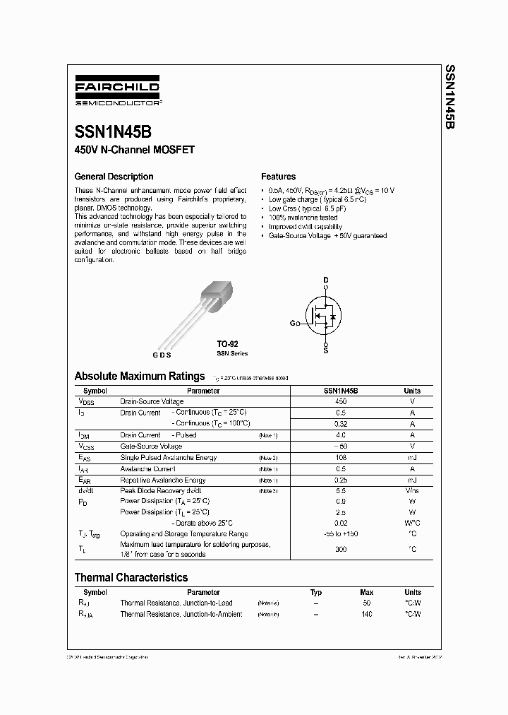 SSN1N45B_606351.PDF Datasheet