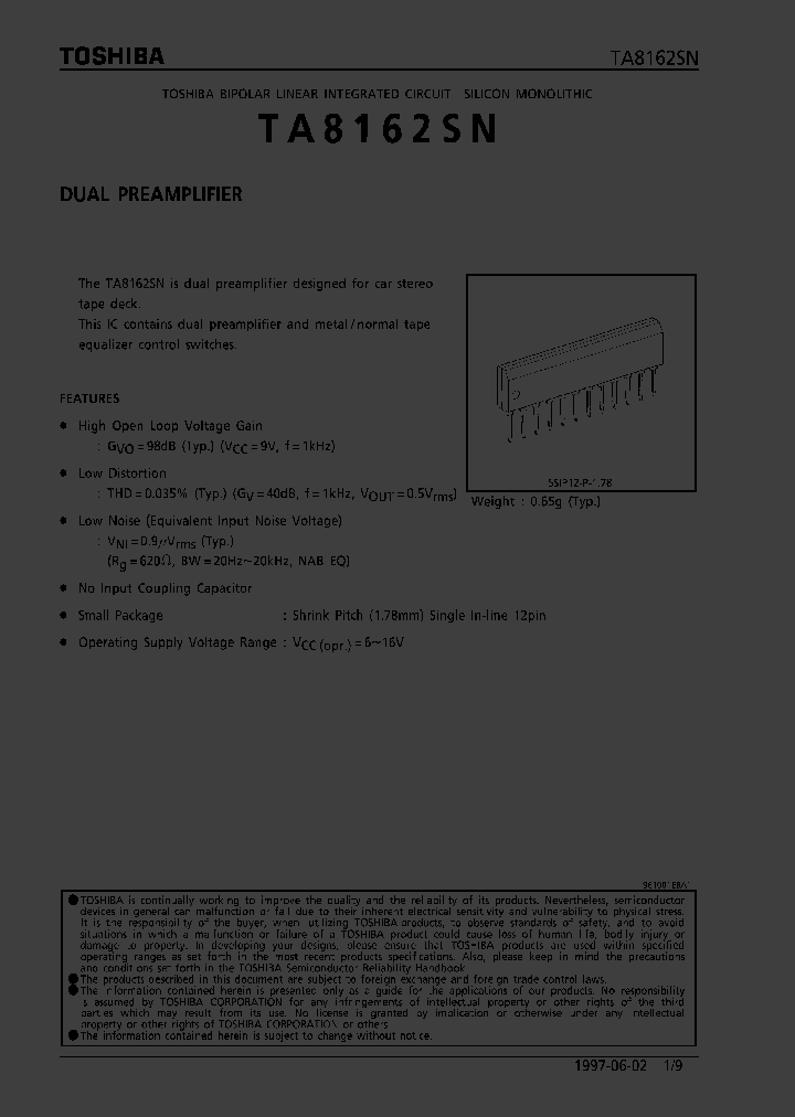 TA8162SN_780928.PDF Datasheet Download --- IC-ON-LINE