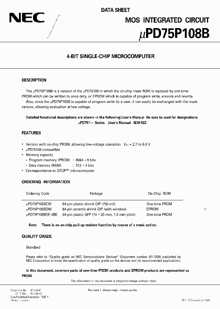 UPD75P108B_98690.PDF Datasheet