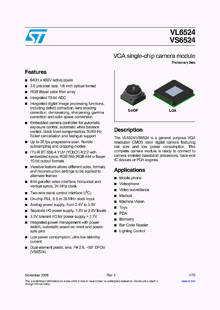 VL6524_707692.PDF Datasheet Download --- IC-ON-LINE