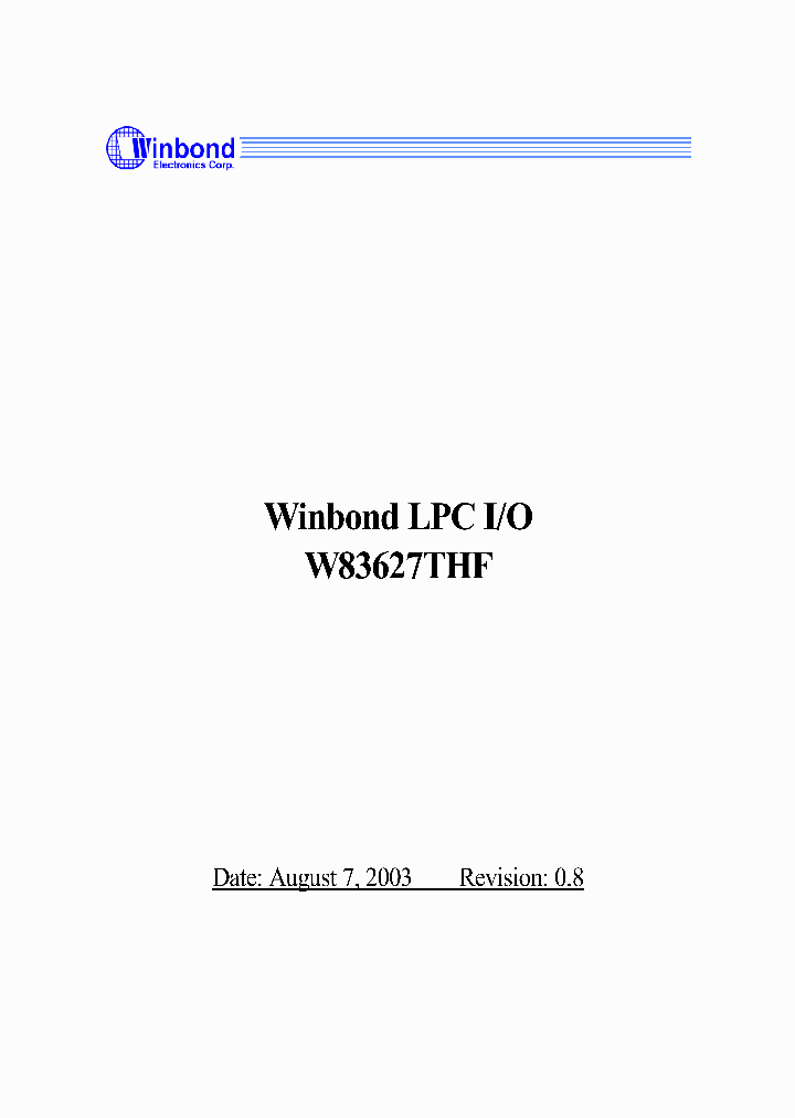 W83627THF_606017.PDF Datasheet