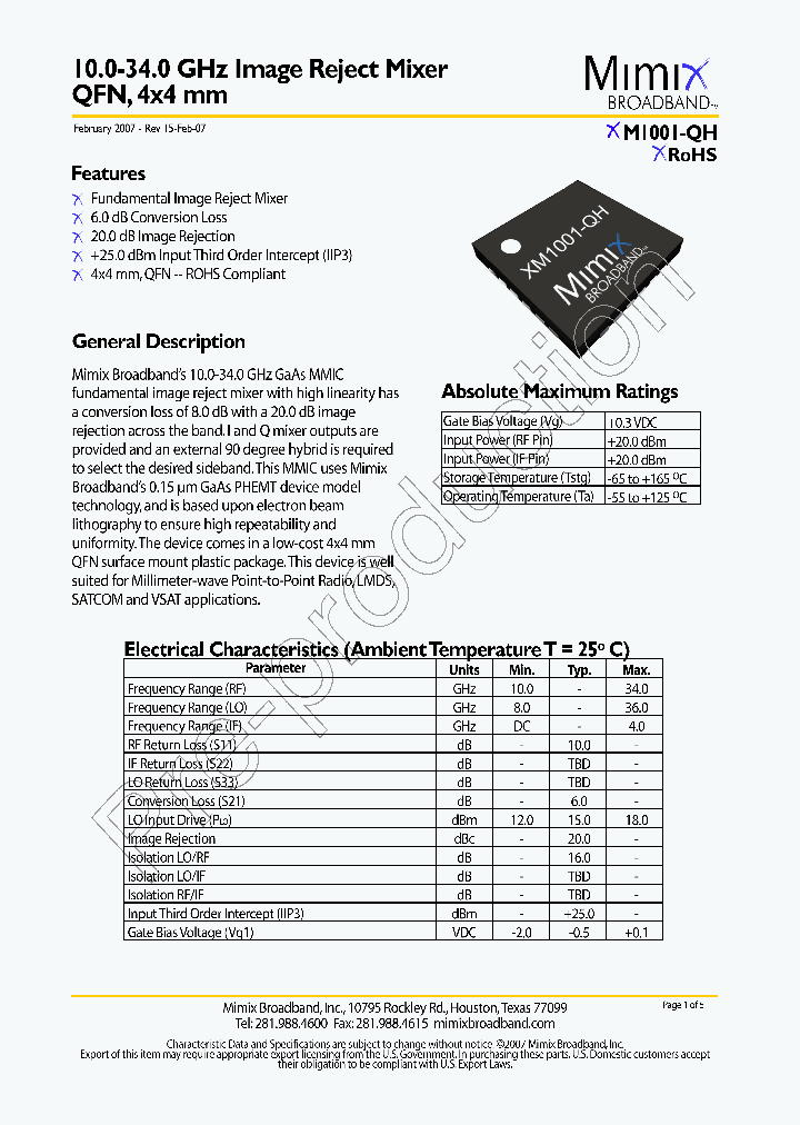 XM1001-QH-0G00_718599.PDF Datasheet