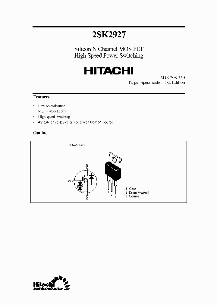 2SK2927_951007.PDF Datasheet