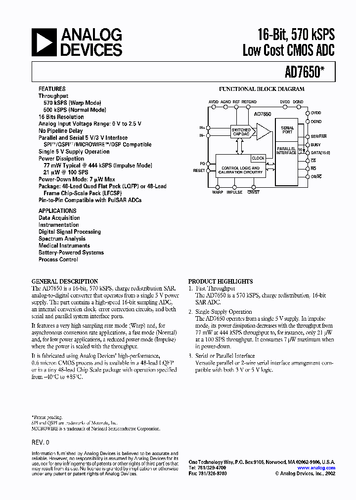 ad7650acp-916551-pdf-datasheet-download-ic-on-line
