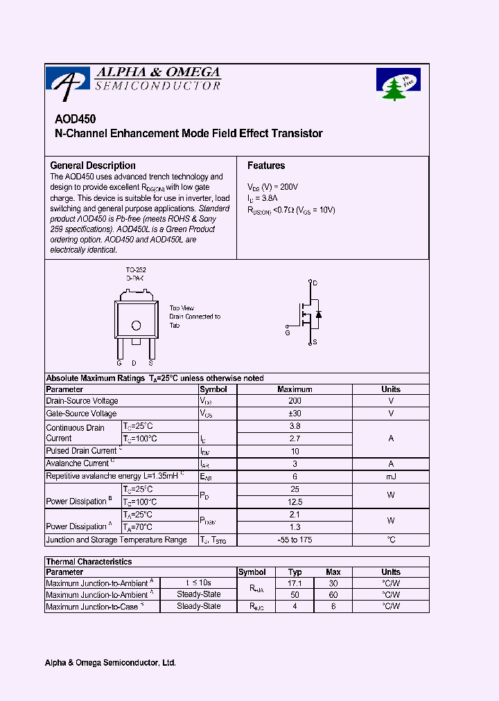 AOD450_1022364.PDF Datasheet