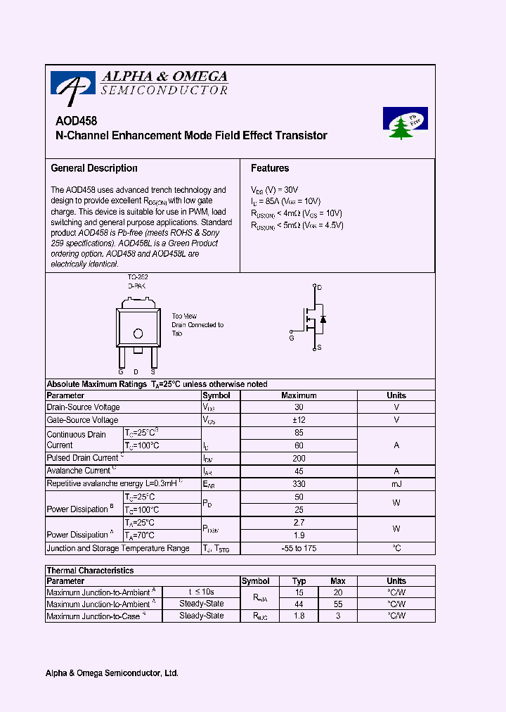 AOD458_1022374.PDF Datasheet