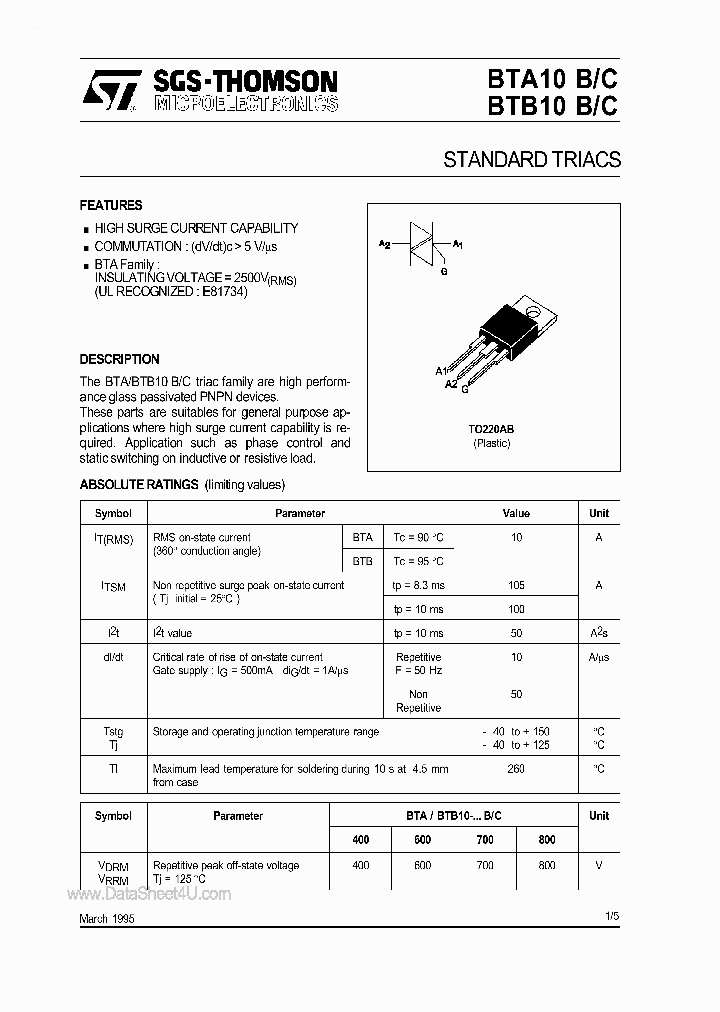 BTA10B_823493.PDF Datasheet