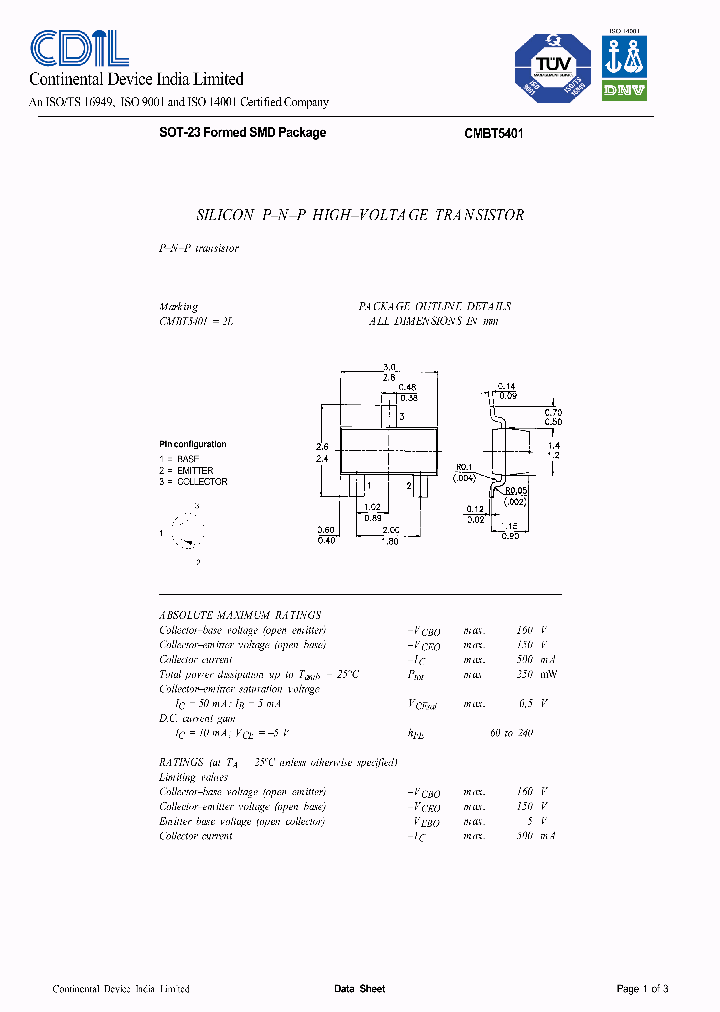 CMBT5401_633690.PDF Datasheet