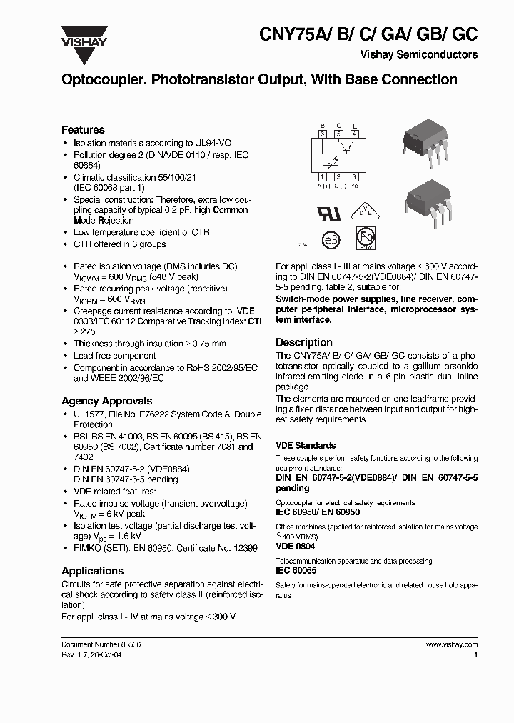 CNY75C_927273.PDF Datasheet Download --- IC-ON-LINE