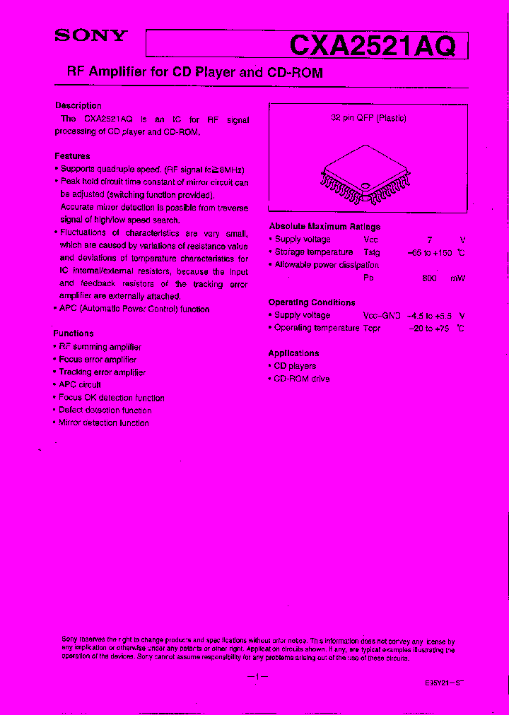 CXA2521AQ_815634.PDF Datasheet