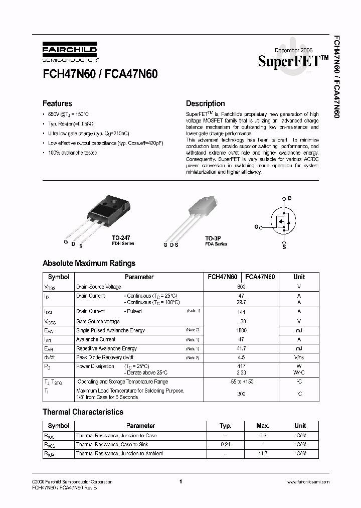 FCH47N60_936828.PDF Datasheet