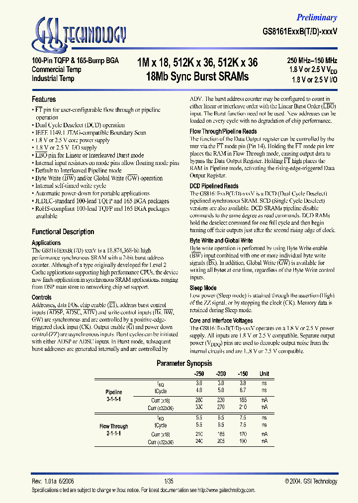GS8161E18BGD-250IV_625992.PDF Datasheet