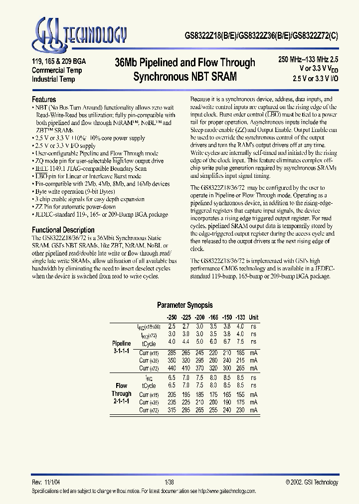GS8322Z18B-133IT_620039.PDF Datasheet