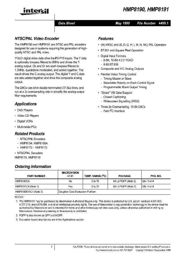 HMP8191CN_807718.PDF Datasheet