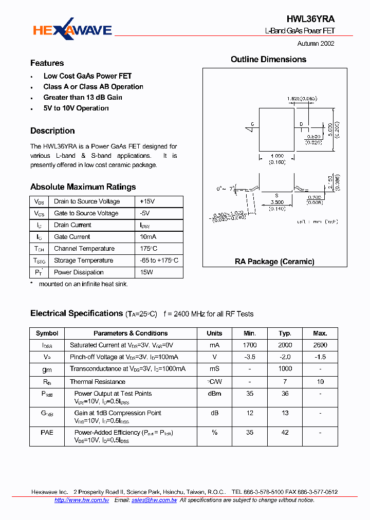 HWL36YRA_663371.PDF Datasheet